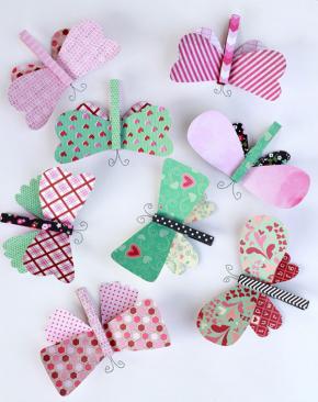 Manualidades con pinzas: �mariposas!